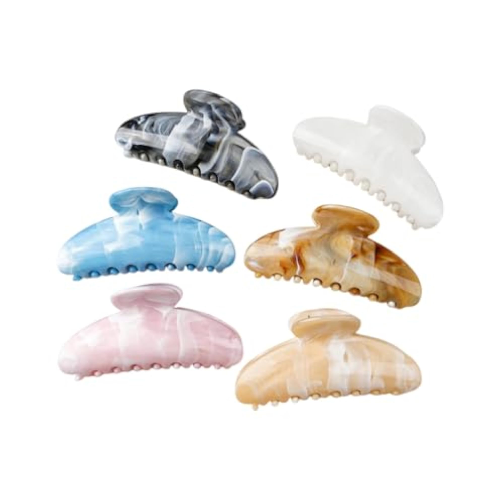 Colorful Pattern Shark Claw Clip for Half Tied Hair, Yellow